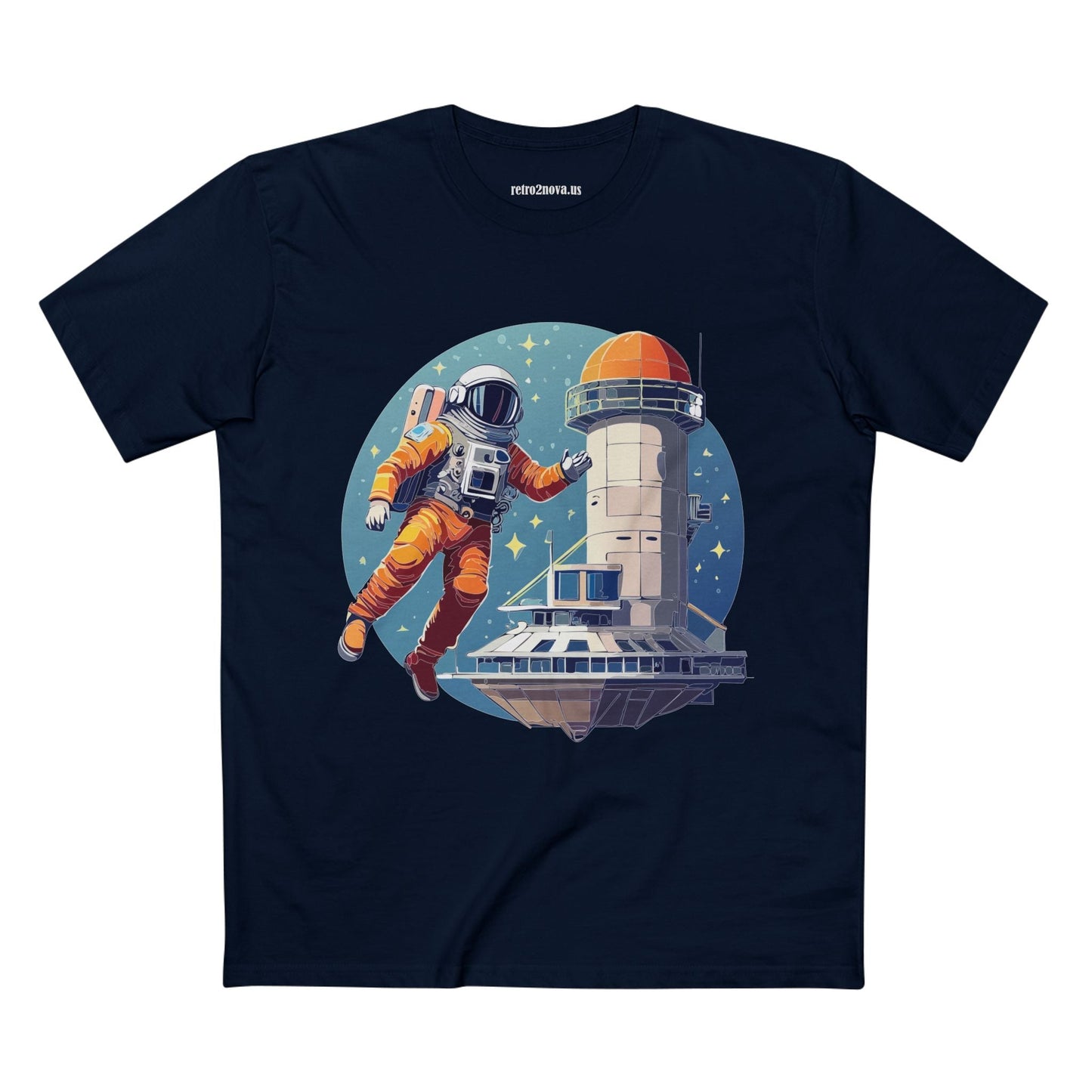 Cosmos Astronaut Shirt Unisex Premium Cotton Tee With Original Art Design Retro2Nova CS11