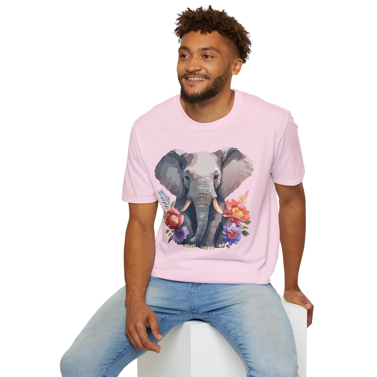 Elephant T Shirt Unisex Gildan Softstyle 64000 100 Percent Ring Spun Cotton Casual Tee