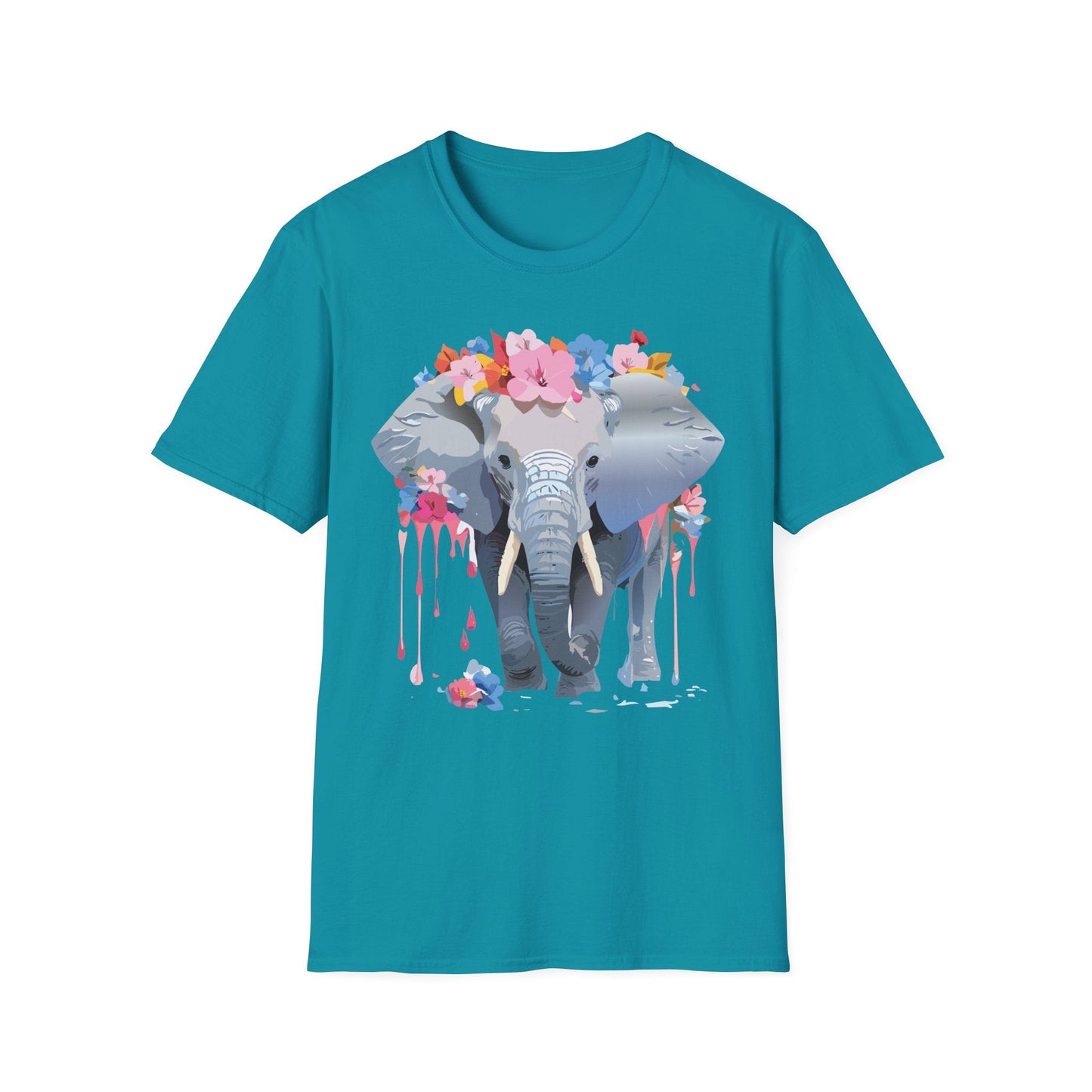 Elephant Graphic T Shirt Unisex Animals Tee Softstyle 64000 Gildan Comfort Breathable