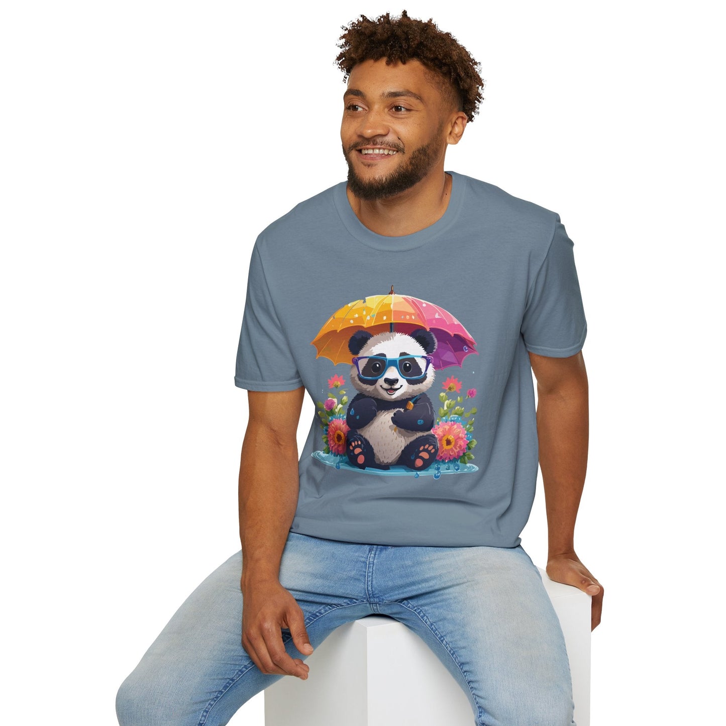 Unisex Panda Shirt Softstyle Tee 100 Percent Ring Spun Cotton Comfortable Animal Tee
