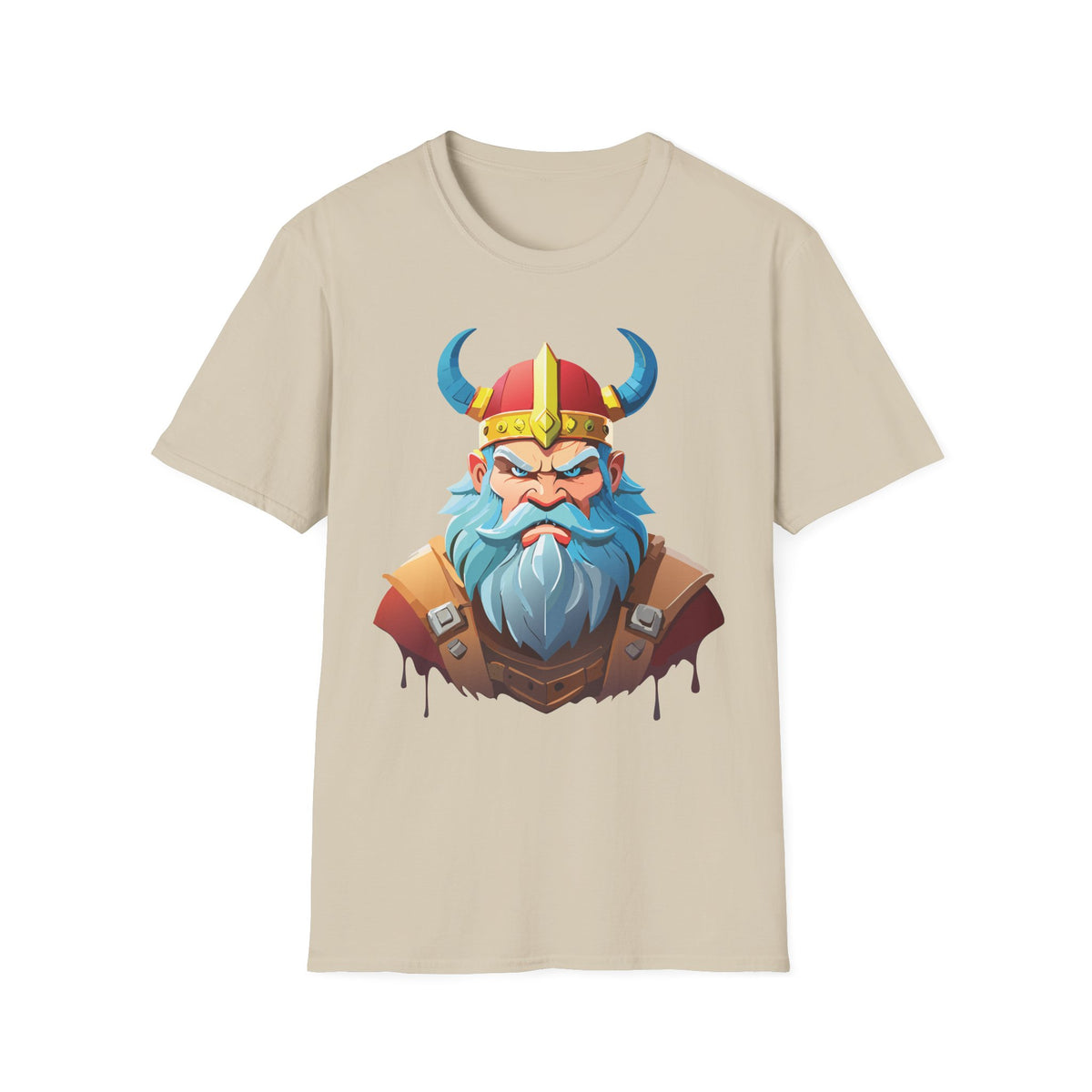 Viking Warrior Graphic T-Shirt | Horned Helmet Illustration, Bold Beard