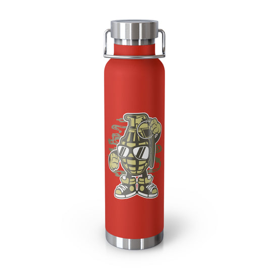22oz Copper Insulated Water Bottle with Cartoon Design - CV109