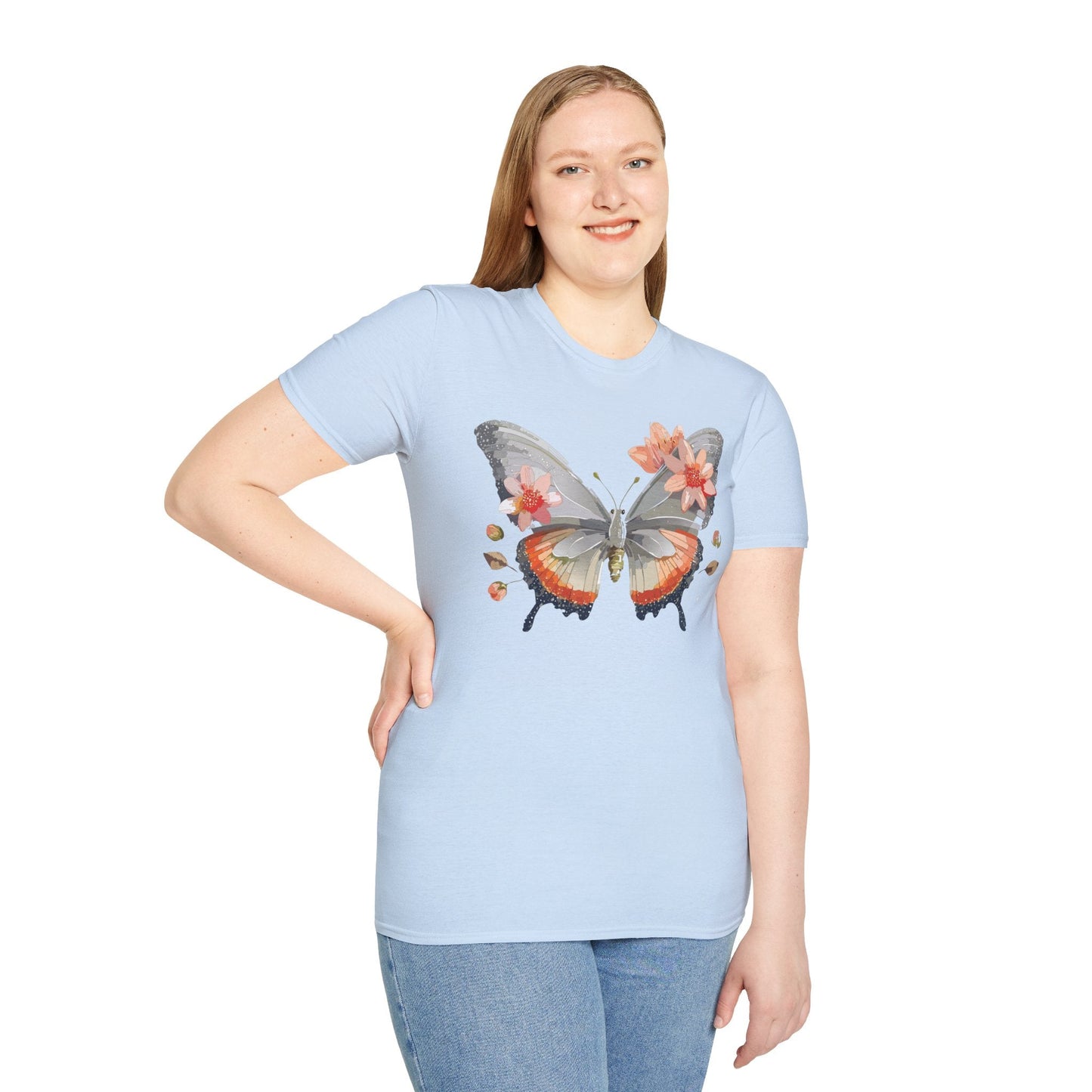 Monarch Butterfly T Shirt Unisex Softstyle Gildan 64000 100 Percent Ring Spun Cotton Tee
