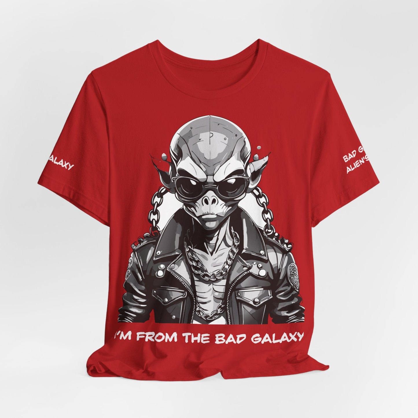 Graphic Cotton T Shirt Unisex Short Sleeve Alien Artwork By Bad Galaxy Premium Everyday Wear