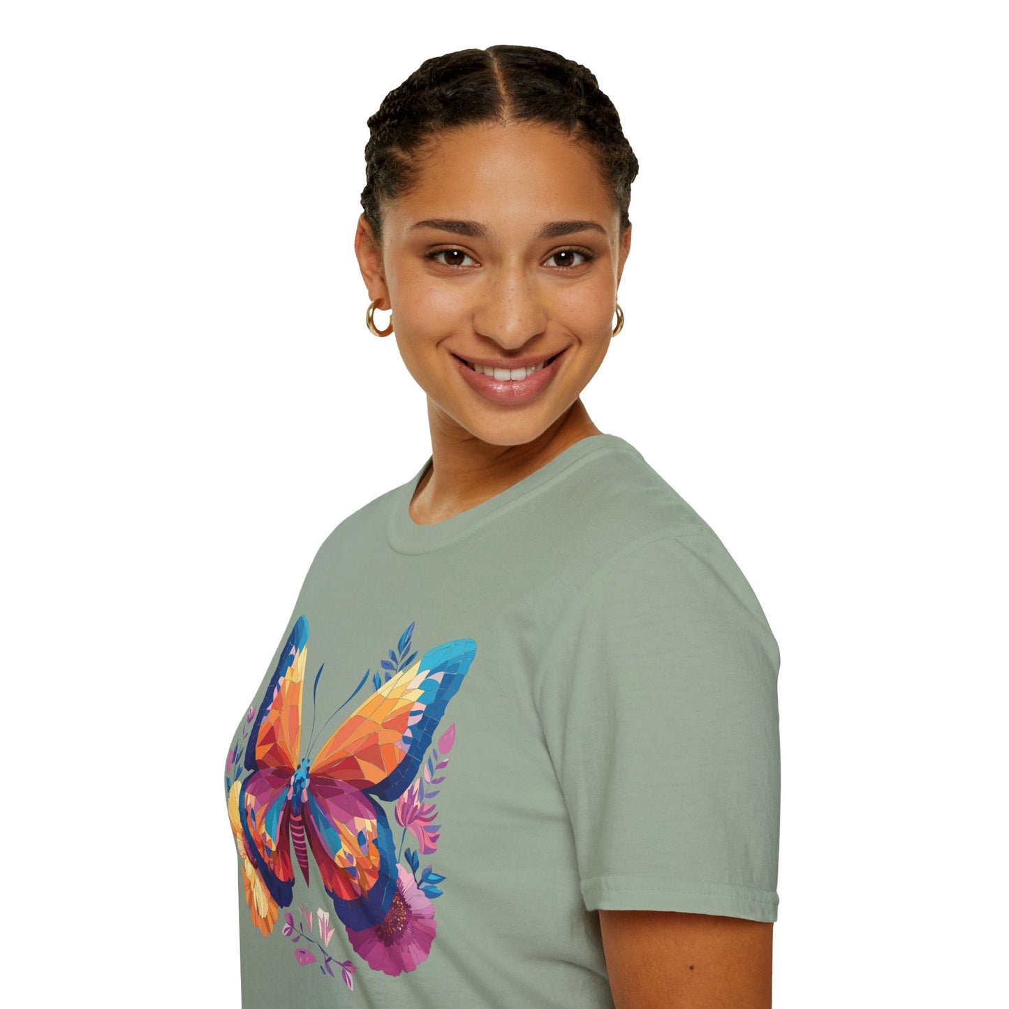 Butterfly Shirt Unisex Softstyle Short Sleeve Tee Monarch Butterfly 100 Percent Cotton