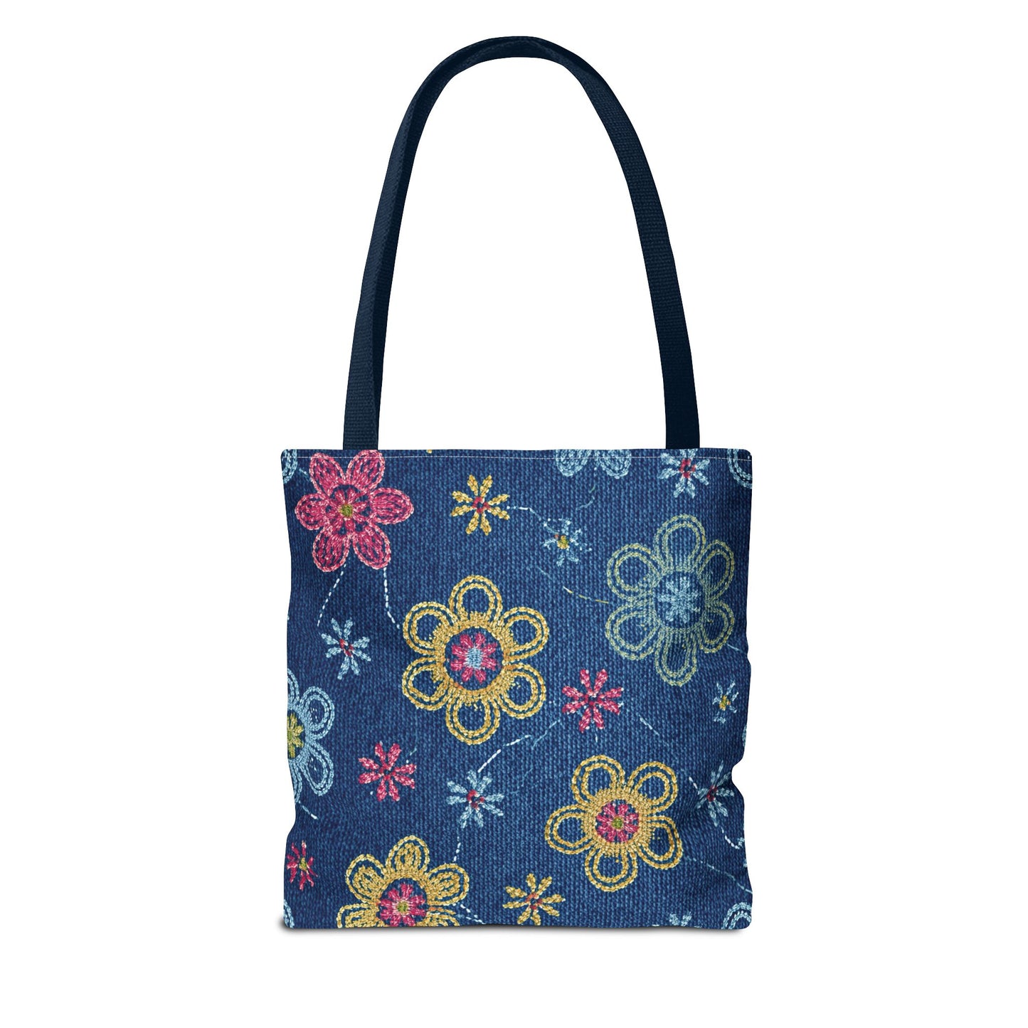 Denim Fabric Imitation Print Unisex Canvas Bag Poly Spun 3 Sizes Tote Bag 156
