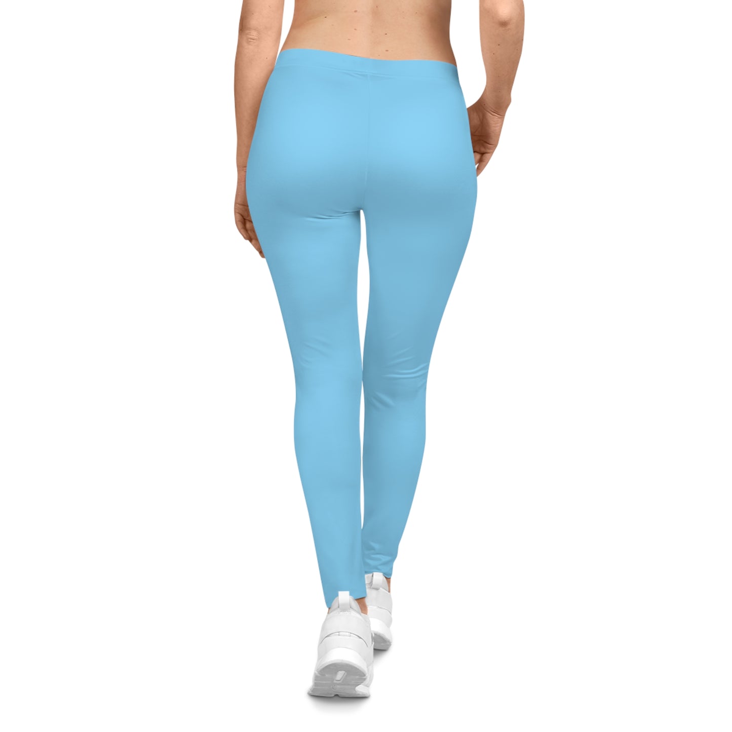 Frozen Lake Blue Color Women's Poly-Span Casual Leggings XS-2XL