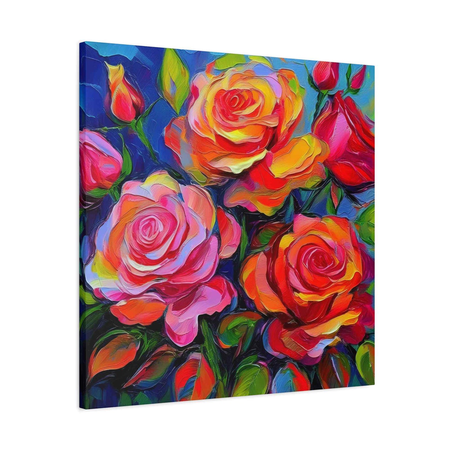 Orange Roses Print Canvas, Roses Oil Paint Print 20x20, 24x24, 30x30, 32x32, 36x36, Floral Art Design Print Non-Frame MC-18