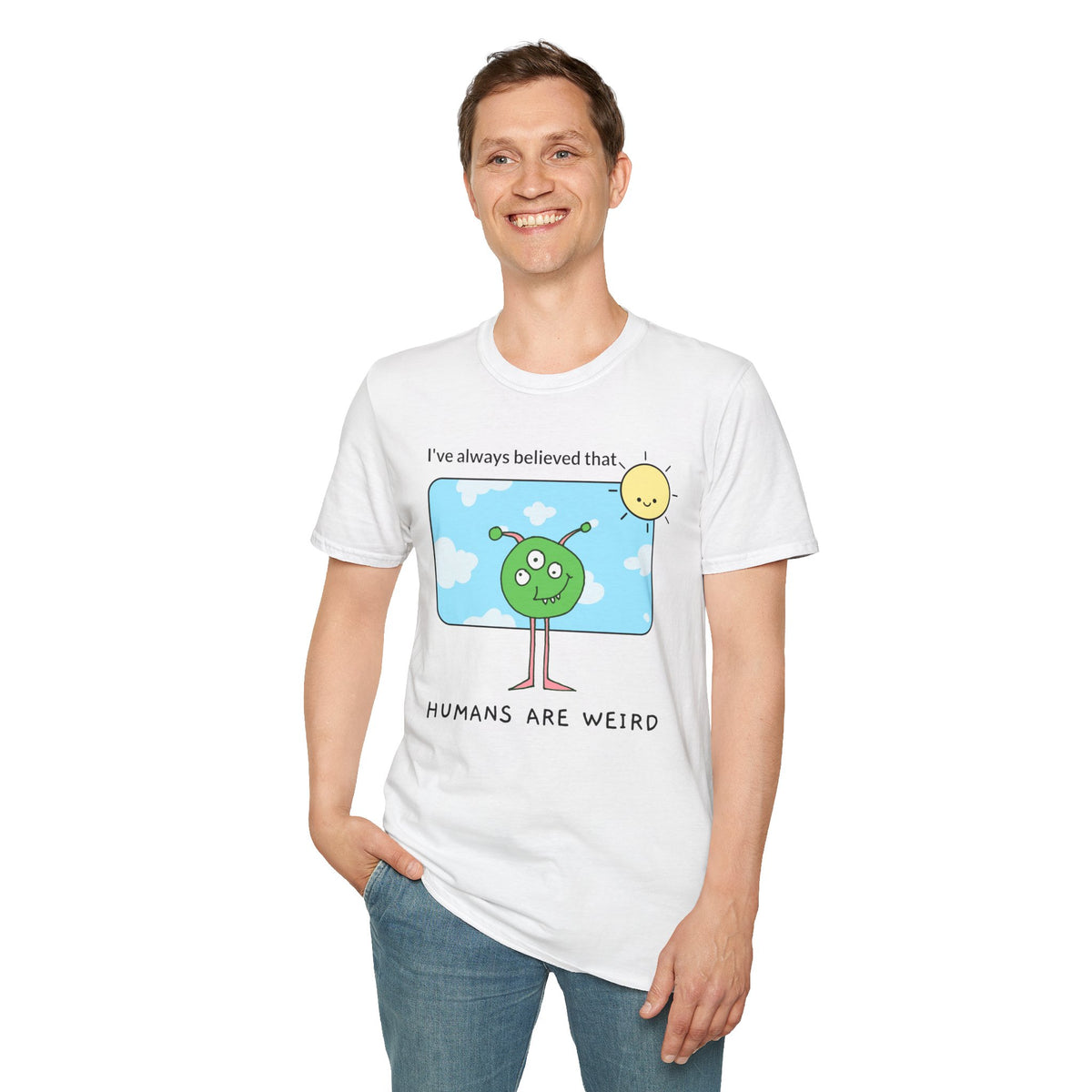 Alien Graphic Funny UFO Graphic Tee Gildan Unisex 100 Cotton Tee Shirt r107