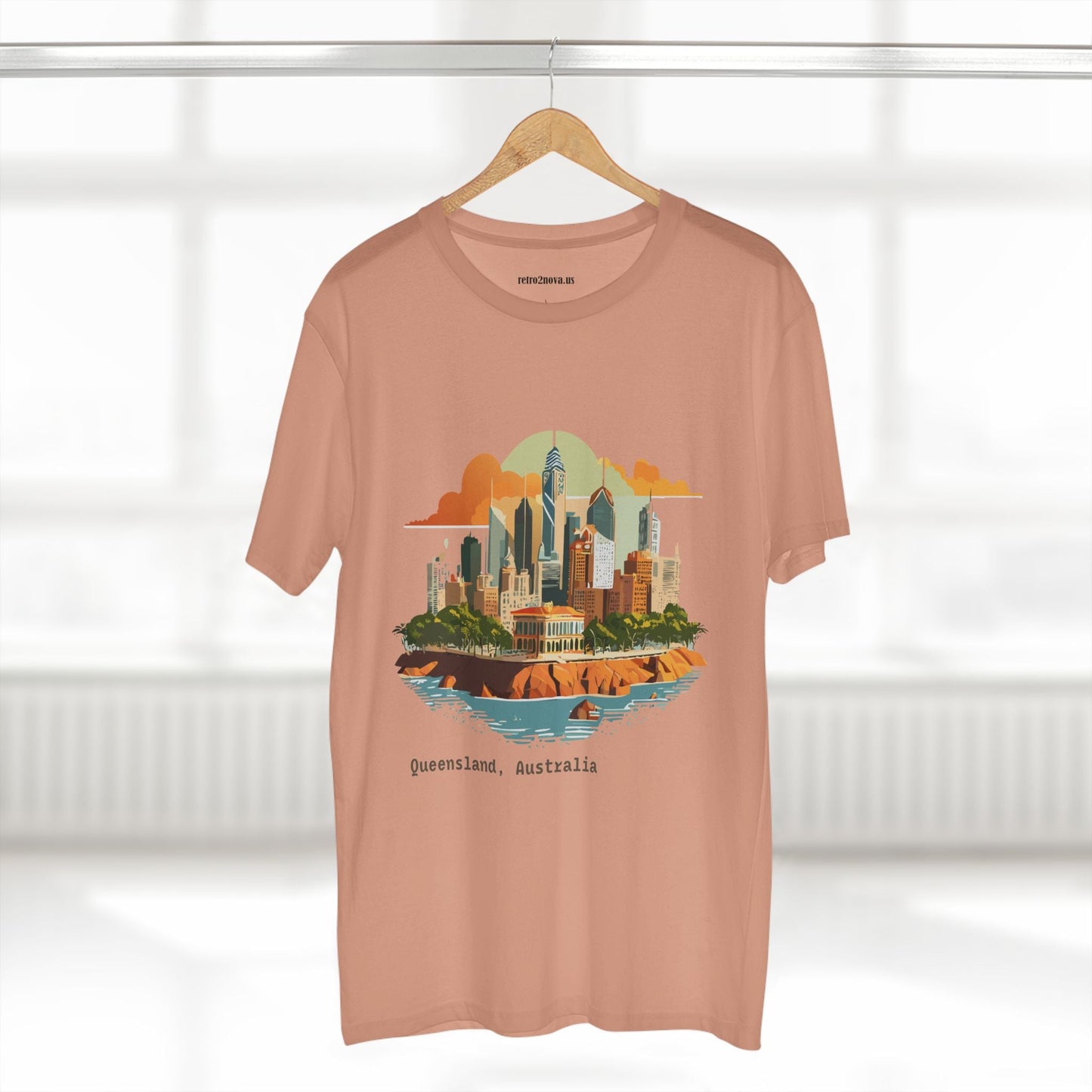 Unisex Travel Shirt Australia Art Tee Premium Cotton Original Design Retro2Nova TT65