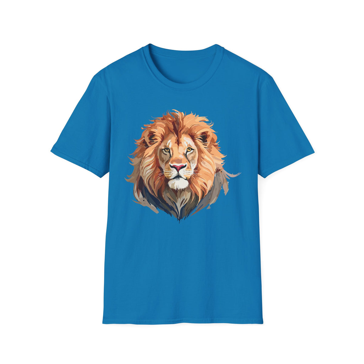 Majestic Lion Portrait T-Shirt | Realistic Watercolor Animal Tee