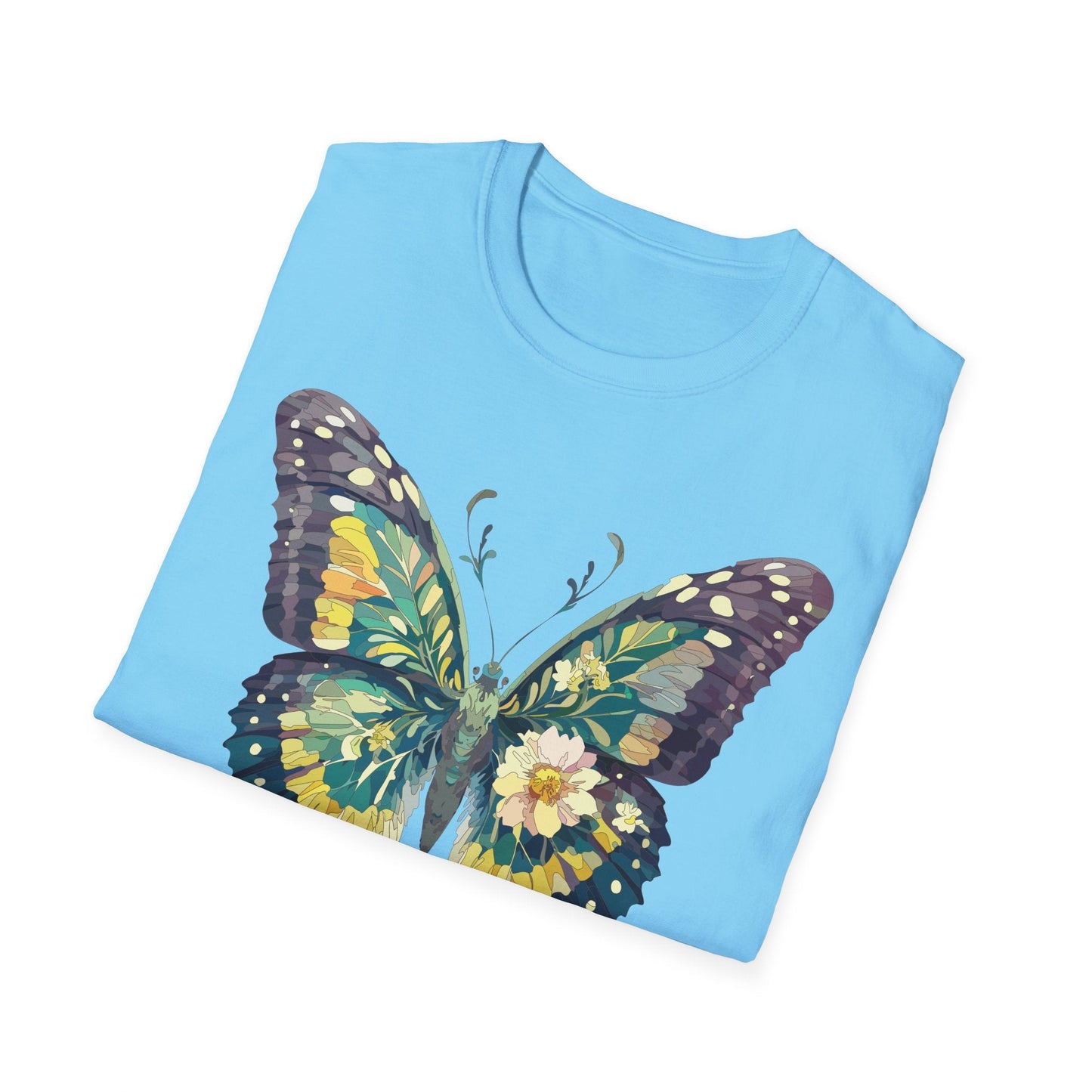 Butterfly Shirt Unisex Monarch Print T Shirt Gildan Softstyle 64000 Lightweight Tee