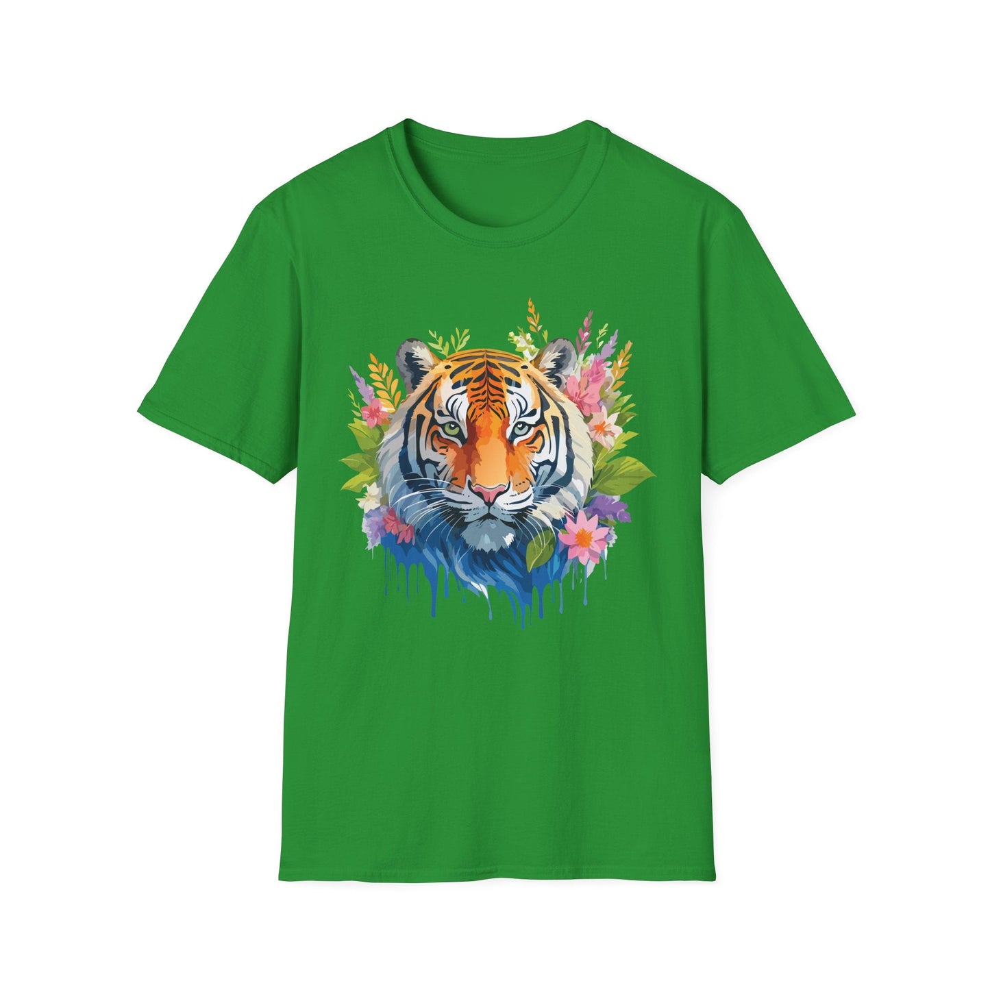 Tiger Print Unisex Gildan Softstyle Tee 64000 100 Percent Ring Spun Cotton