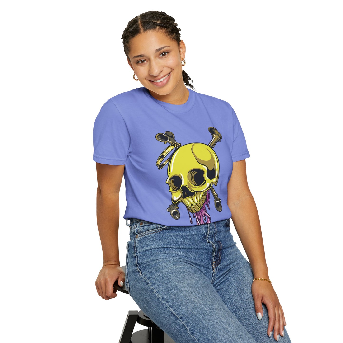 Unisex Cotton Tee Shirt with Skull