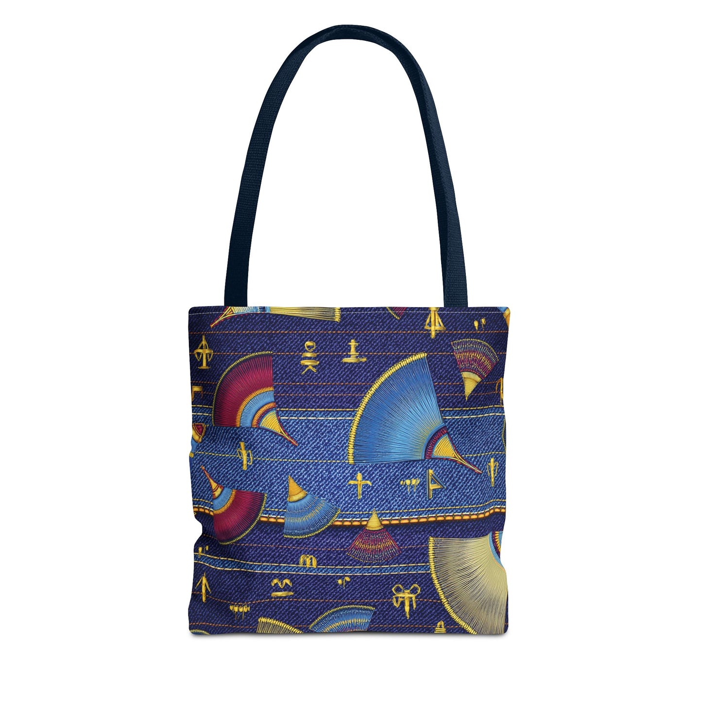 Denim Fabric Imitation Print Unisex Canvas Bag Poly Spun 3 Sizes Tote Bag 185-3