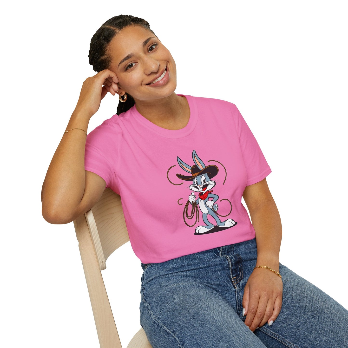 Bugs Bunny T Shirt Unisex Gildan Softstyle 64000 Cartoon Animation Tee With Art Design Artwork