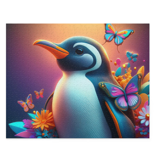 Puzzles-61 Kids Penguin Puzzle 500-Piece | Floral Penguin Puzzle 500-Piece, Animals Kids Puzzles Size: 16" x 20",  Ages 9+