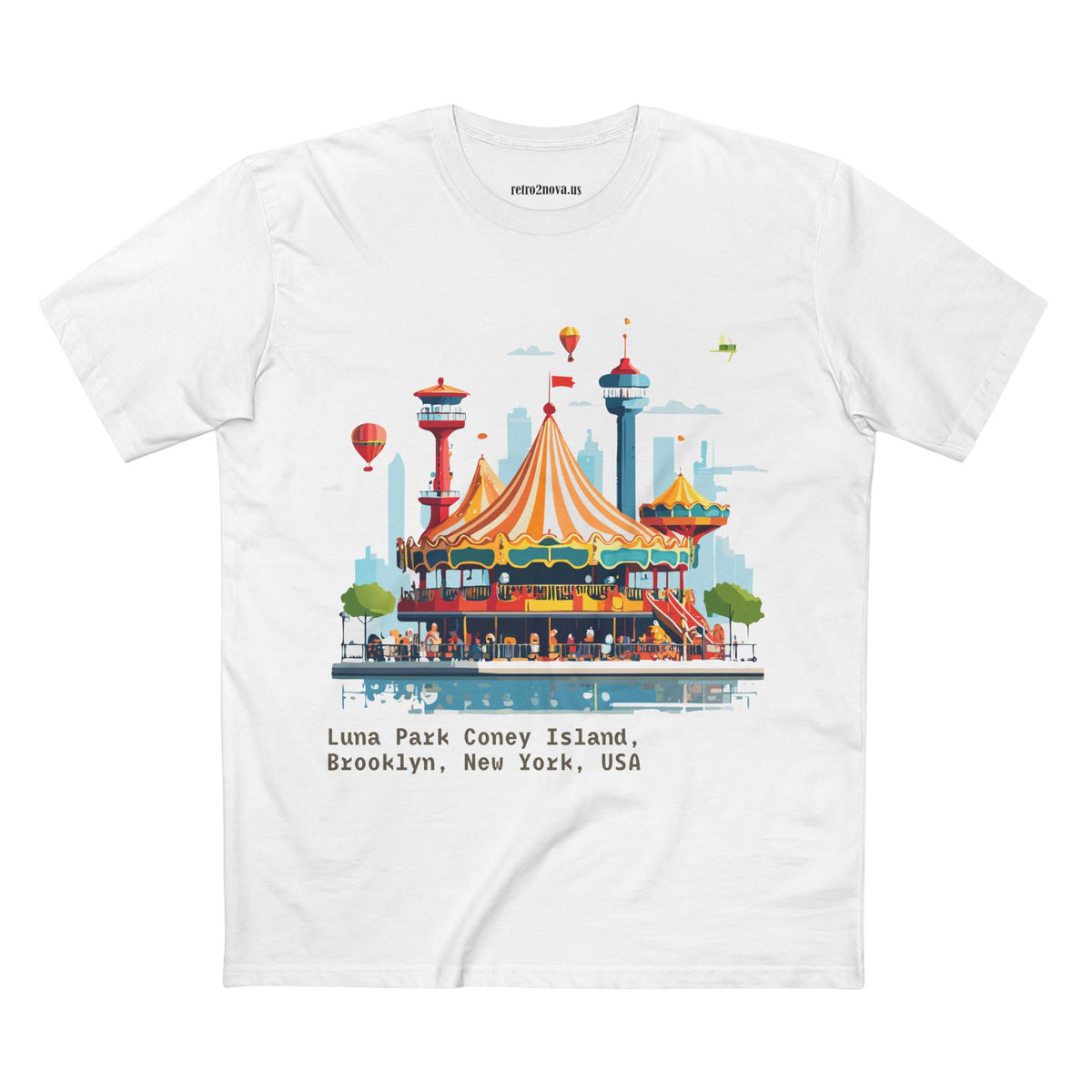 Luna Park Coney Island Carousel Tee | Brooklyn New York Illustration