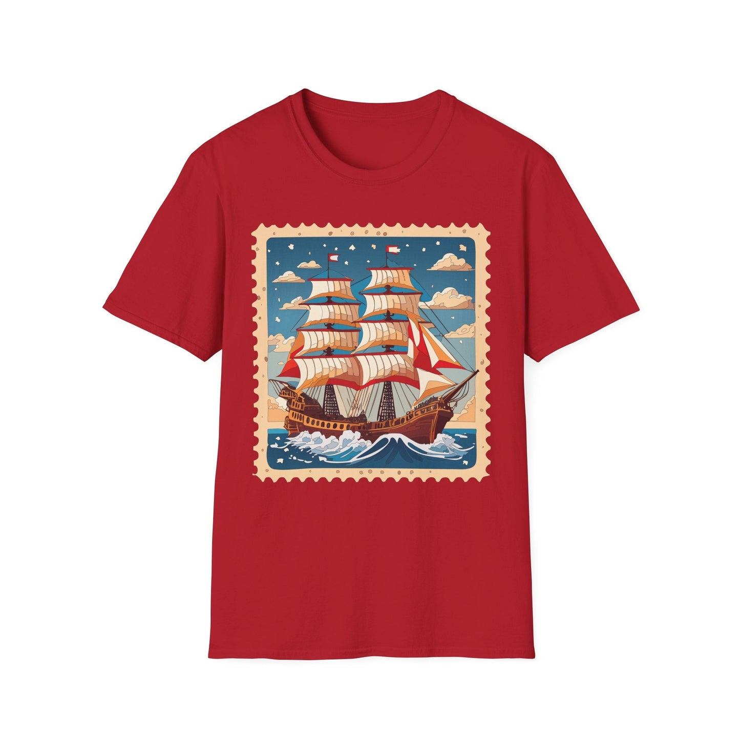 Ship T Shirt Unisex Frigate Vessel Tee Gildan Softstyle 64000 100 Percent Ring Spun Cotton