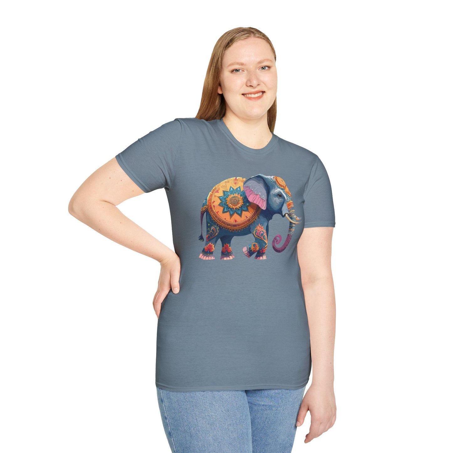 Elephant T Shirt Unisex Gildan Softstyle Tee 100 Percent Ring Spun Cotton Animal Shirt