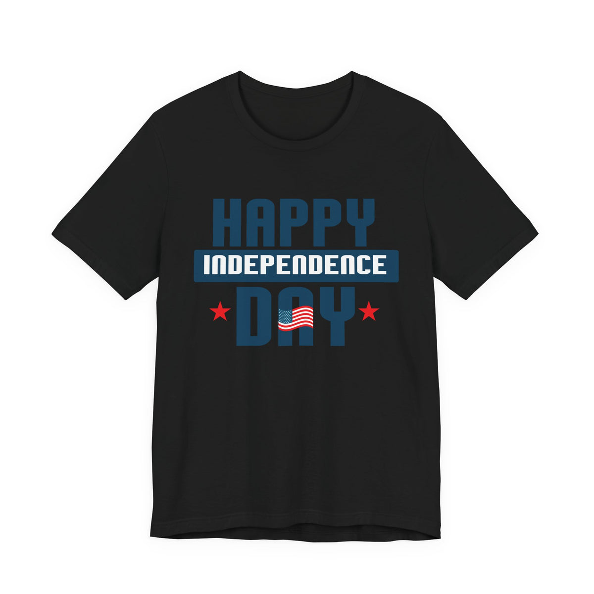 Happy Independence Day T-Shirt Patriotic USA Flag Stars Unisex Cotton Tee 017