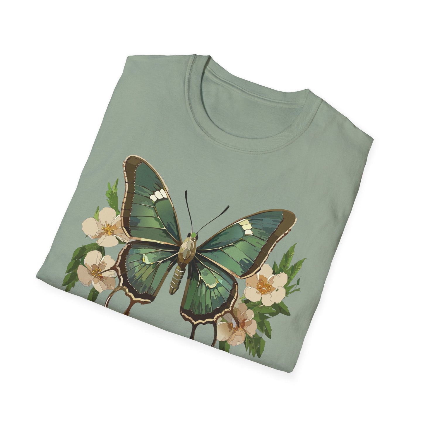 Butterfly Shirt Monarch Style Unisex T Shirt Gildan Softstyle 64000 100 Percent Ring Spun Cotton