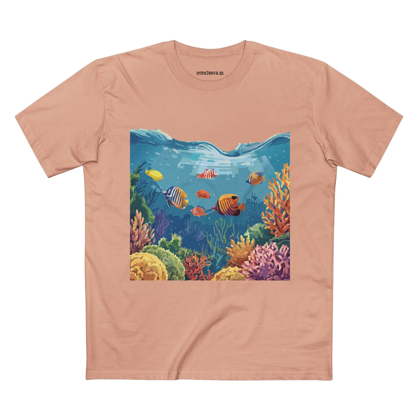 Ocean Pacific OP-25 Unisex Premium Cotton Tee With Original Art Design By Retro2Nova Art Collection