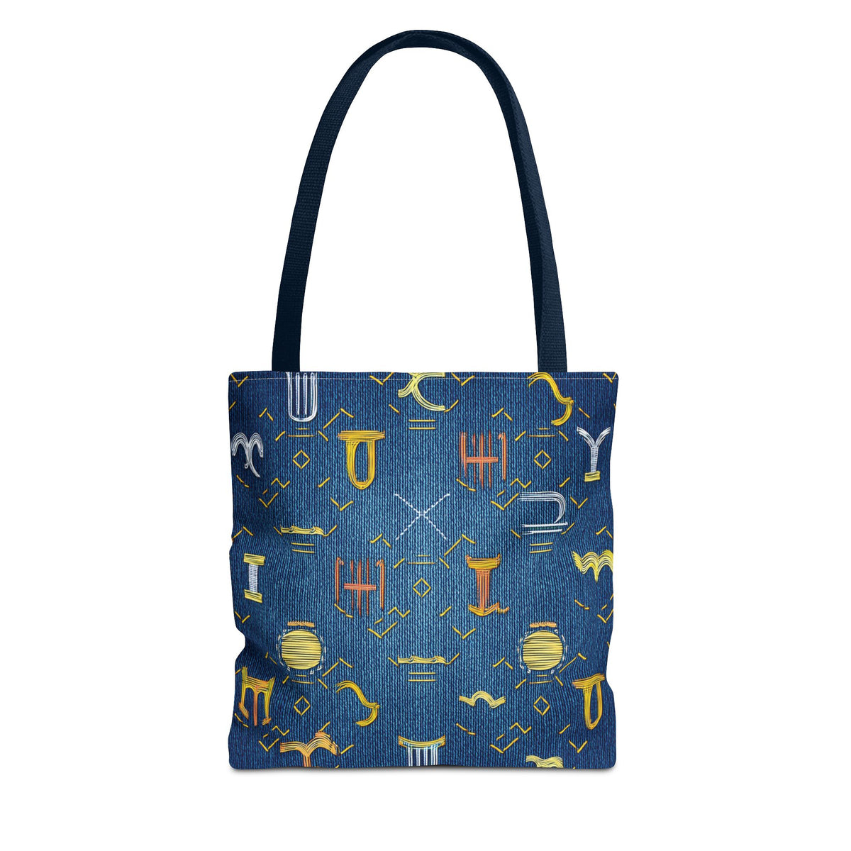 Denim Fabric Imitation Print Unisex Canvas Bag Poly Spun 3 Sizes Tote Bag 184-5