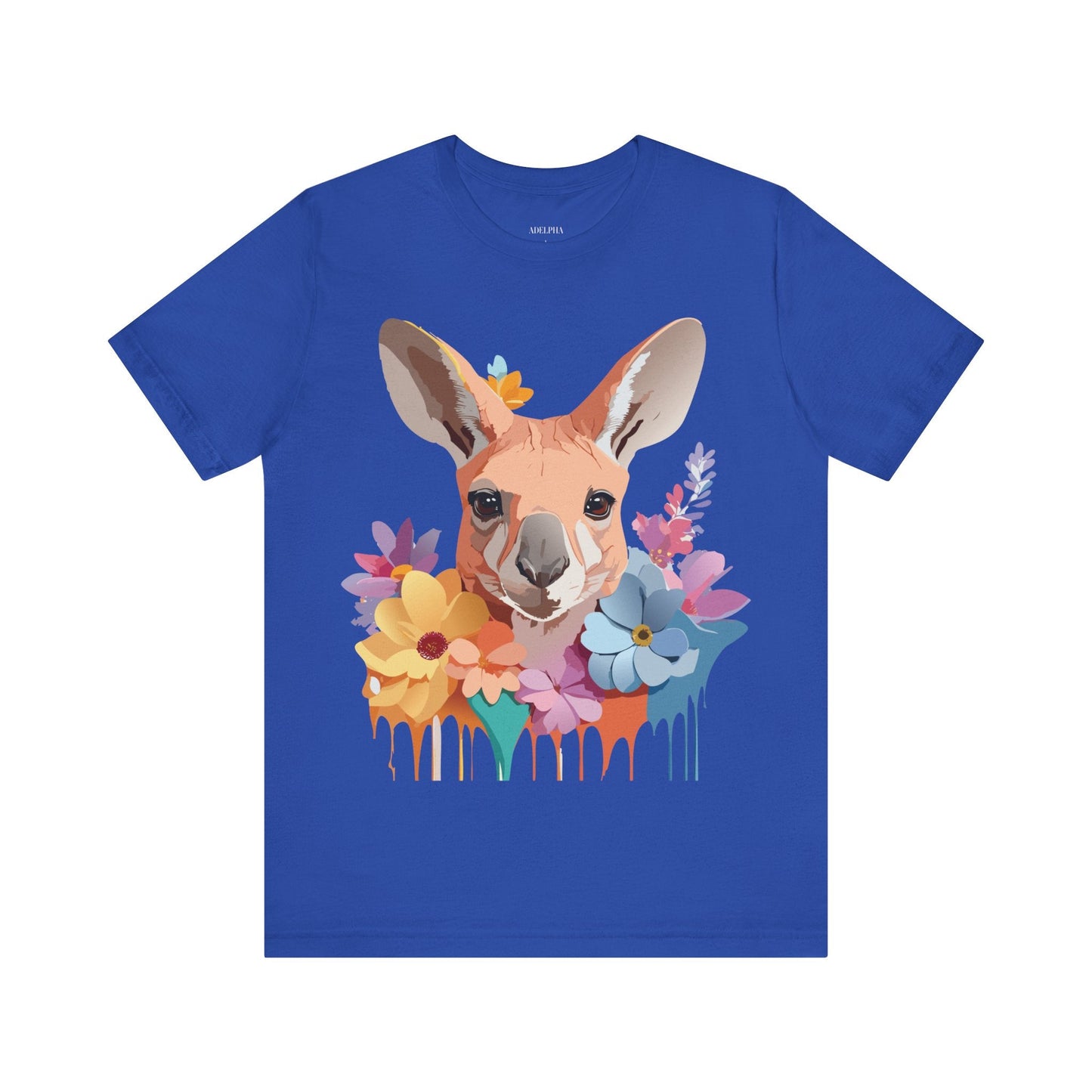 Adelpha Unisex Graphic Tee Kangaroo Art Design Short Sleeve Shirt Premium Vintage Inspired Comfort