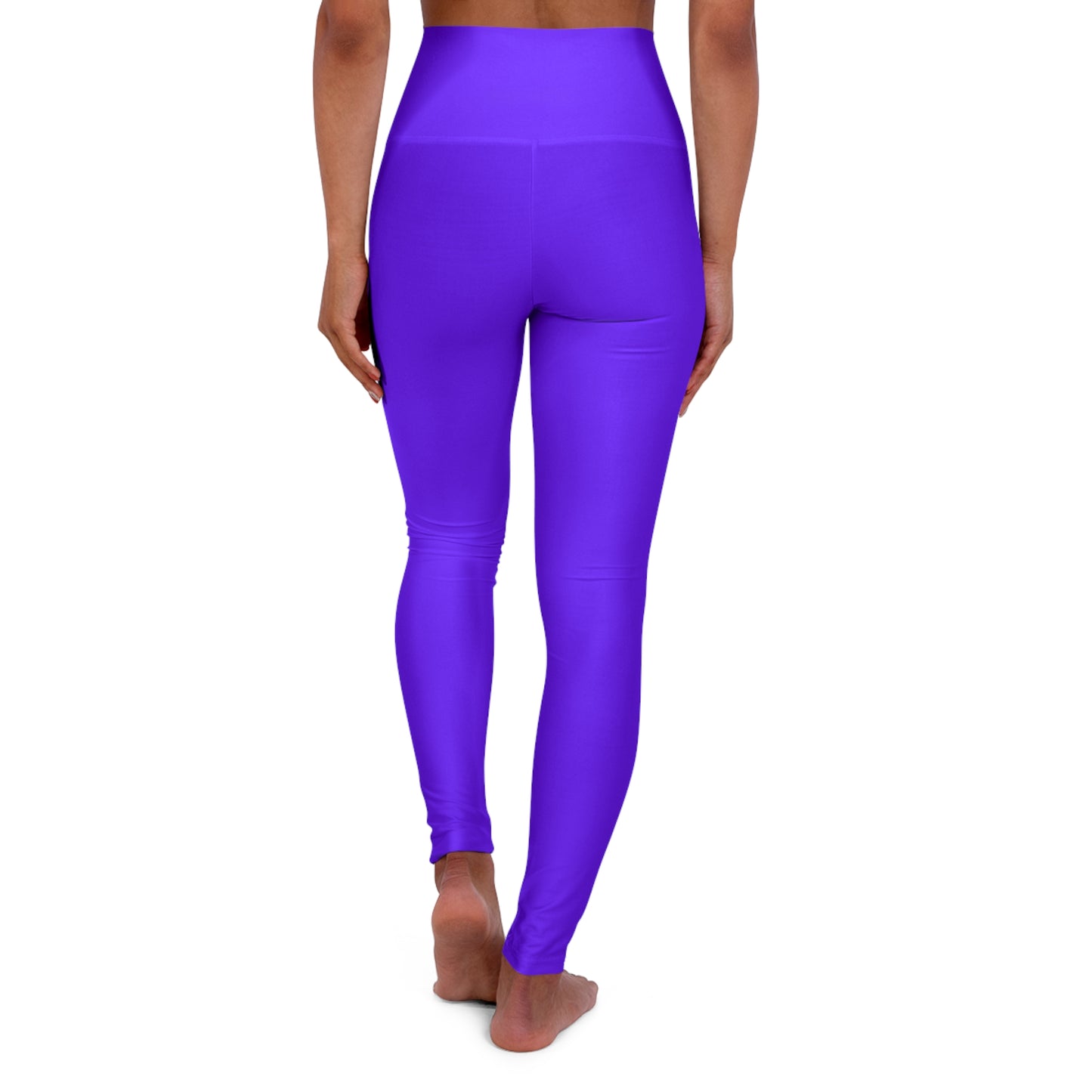 Electric Indigo Color High-Waist Yoga Leggings Women's Seamless Poly-Span Stretchy Pants XS-2XL