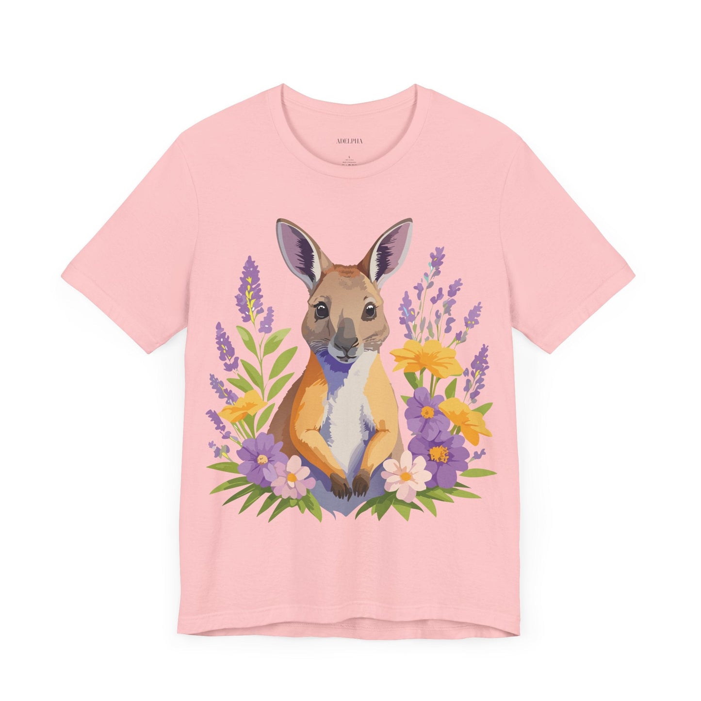 Adelpha Vintage Inspired Graphic Tee Kangaroo Artwork Unisex Jersey Short Sleeve T Shirt