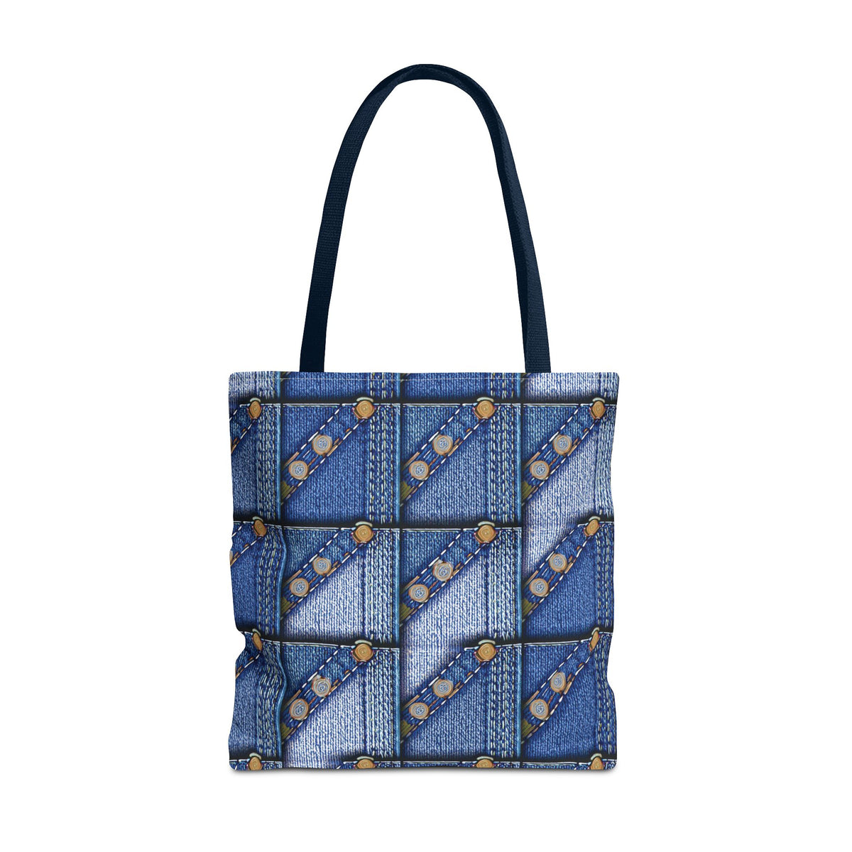 Denim Fabric Imitation Print Unisex Canvas Bag Poly Spun 3 Sizes Tote Bag 117