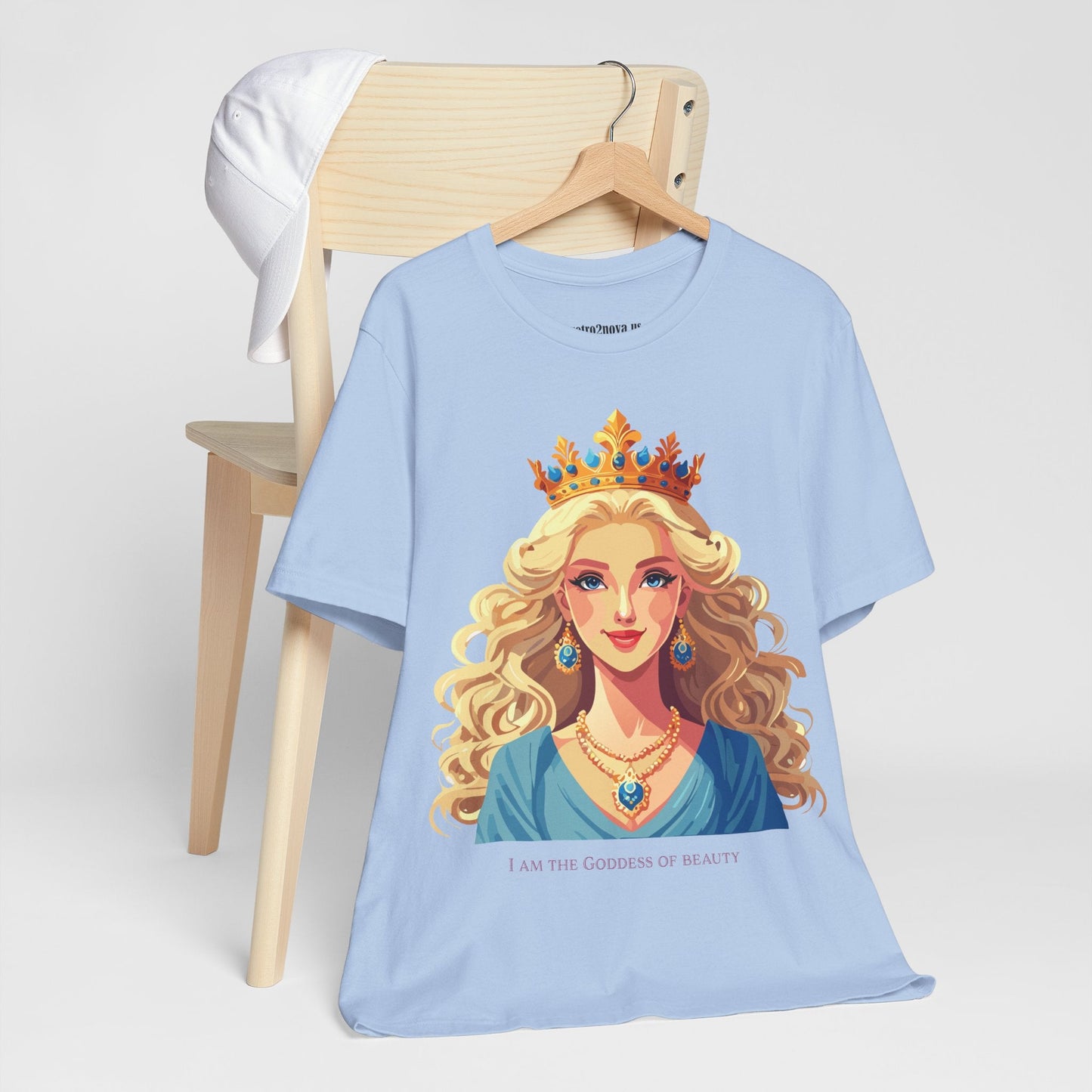 Goddess Graphic Cotton Tee Unisex Short Sleeve By Retro2Nova Original Art Vintage Inspired