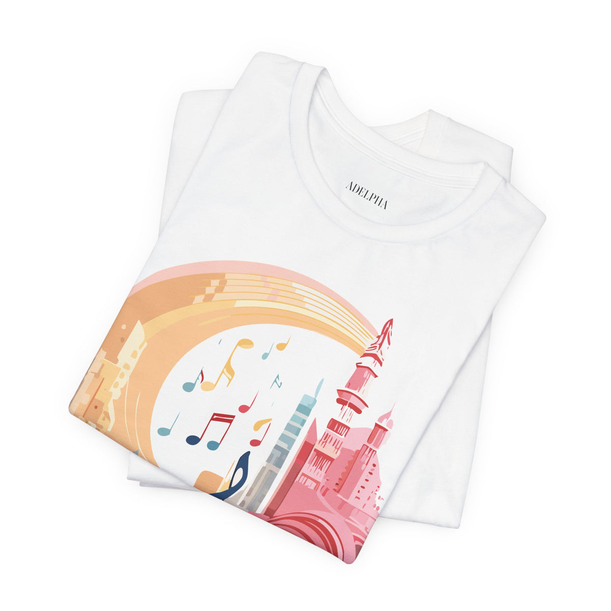 Music Graphic Unisex Cotton Bella+Canvas Tee with Art Design m116