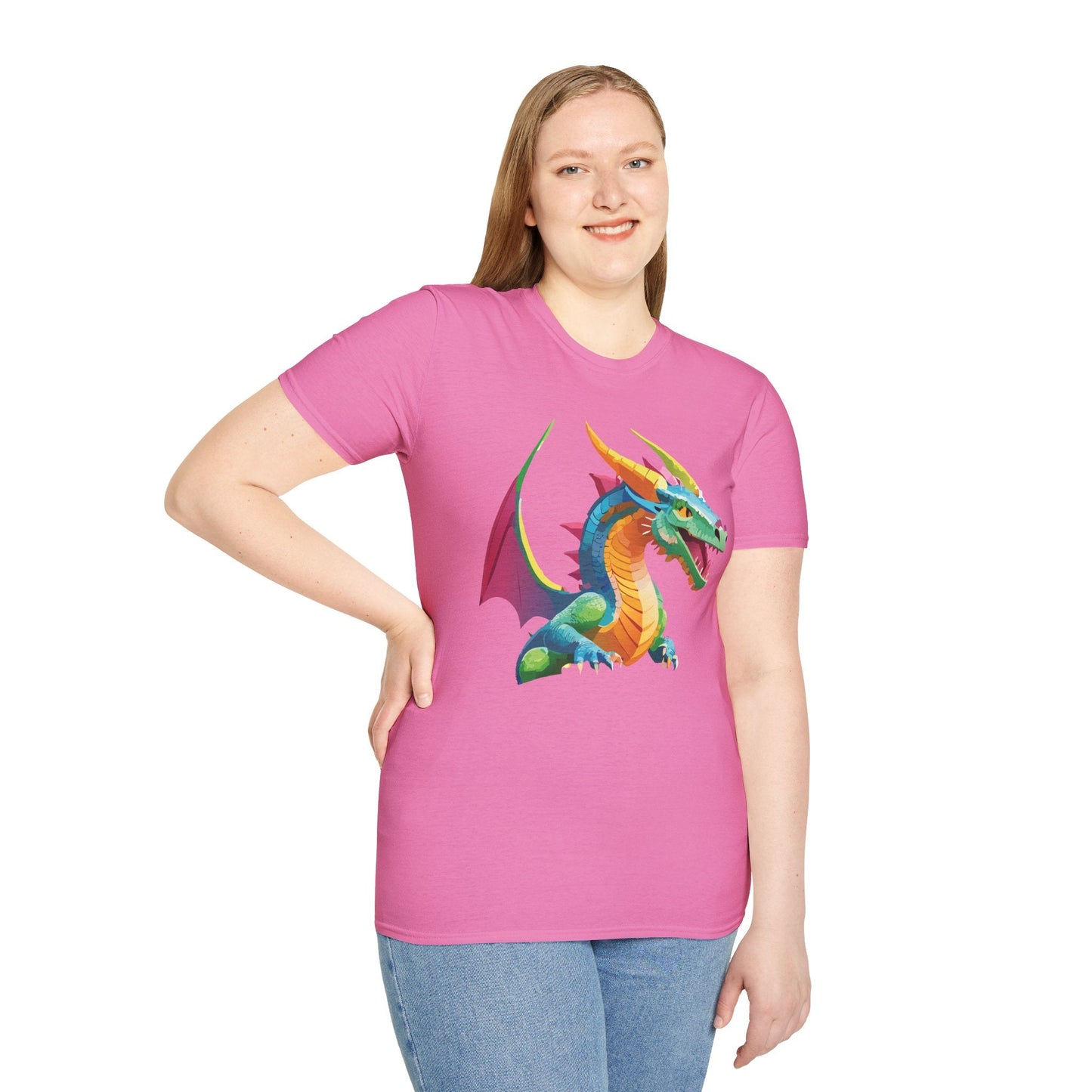 Dragon Graphic Unisex Cotton Softstyle Art Design Tee With Animals 15