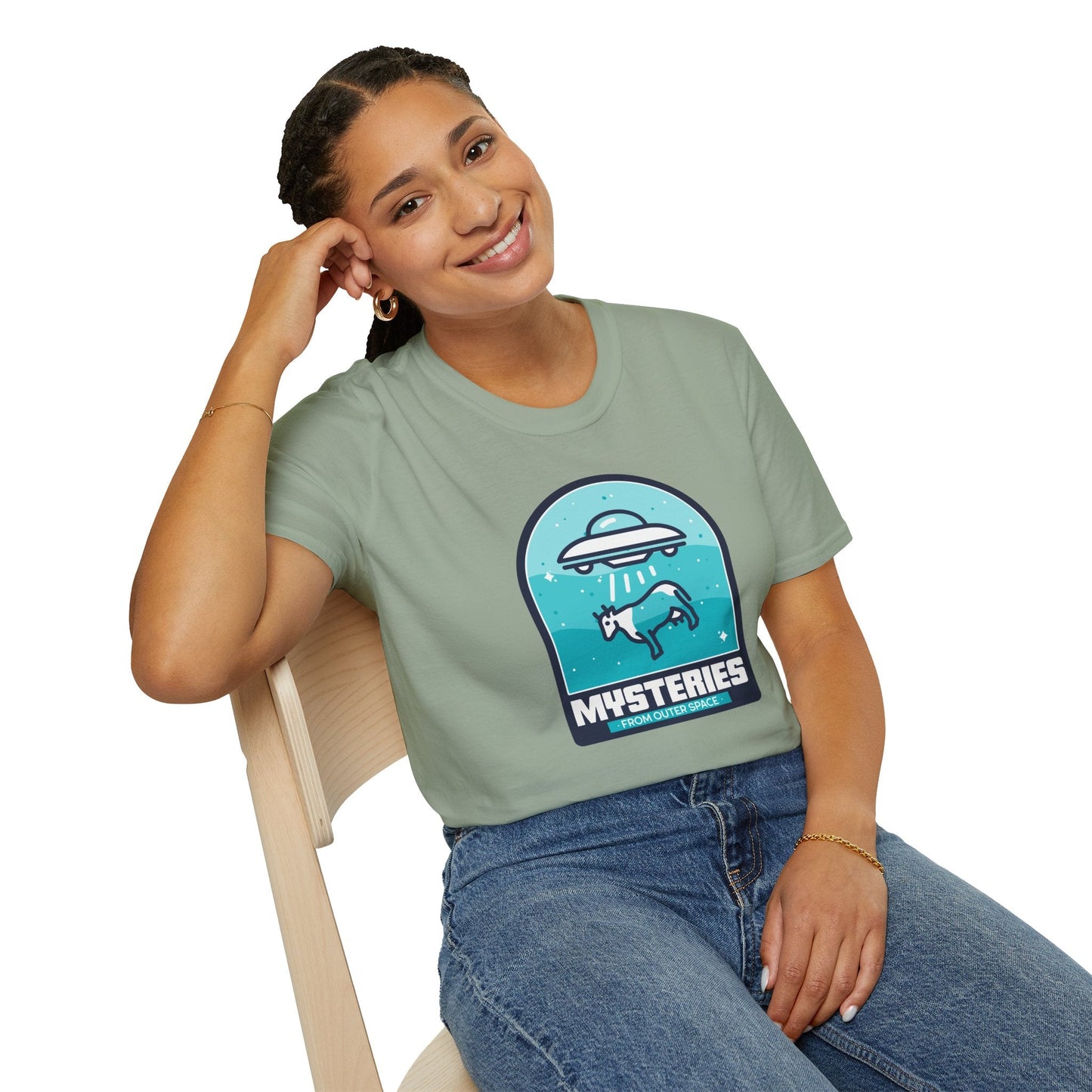 Mysteries UFO Abduction TShirt  Retro Alien Space Graphic Tee