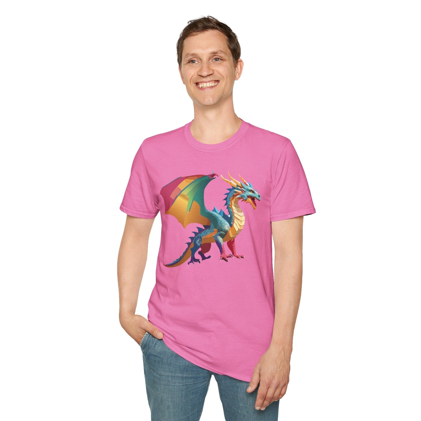 Dragon Graphic Unisex Cotton Softstyle Art Design Tee With Animals 17
