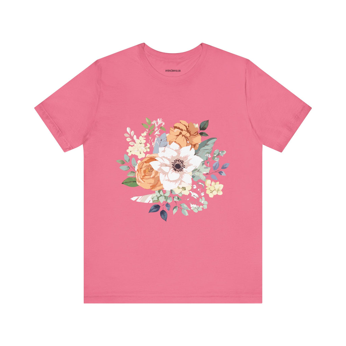 Floral Graphic Unisex Cotton Bella+Canvas Tee with Flowers Design ab9