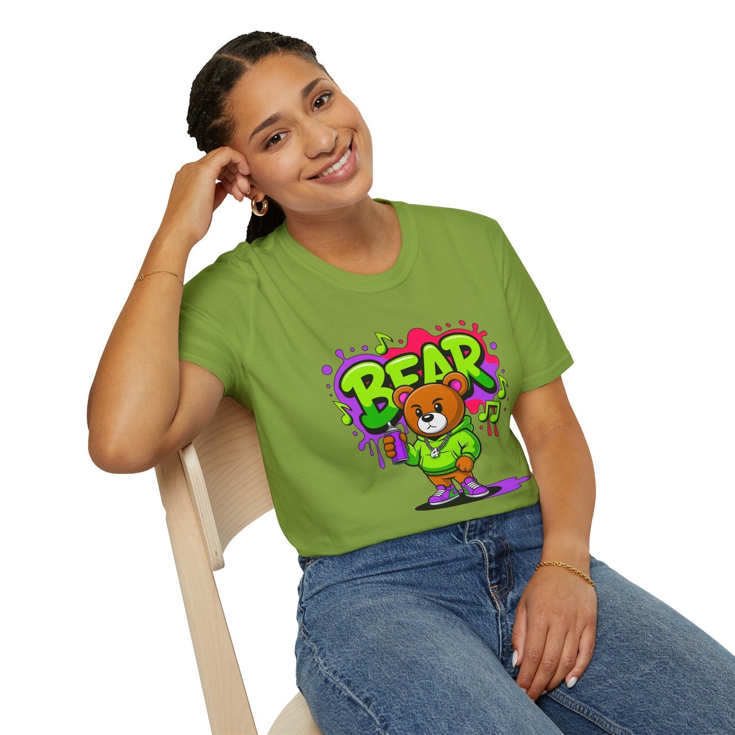 Cartoon T Shirt With Animation Funny Animals Tee Gildan Softstyle 64000 100 Percent Ring Spun Cotton
