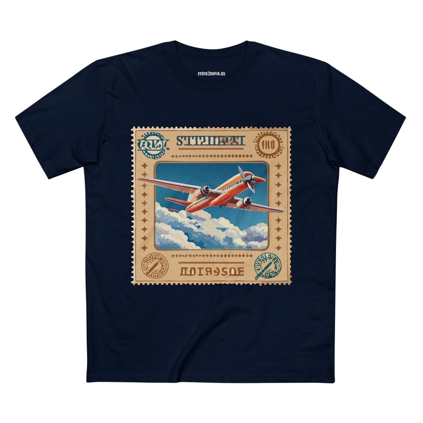 Stamp Shirt Postage Stamp Unisex Premium Cotton Tee With Original Art Design Retro2Nova PS41