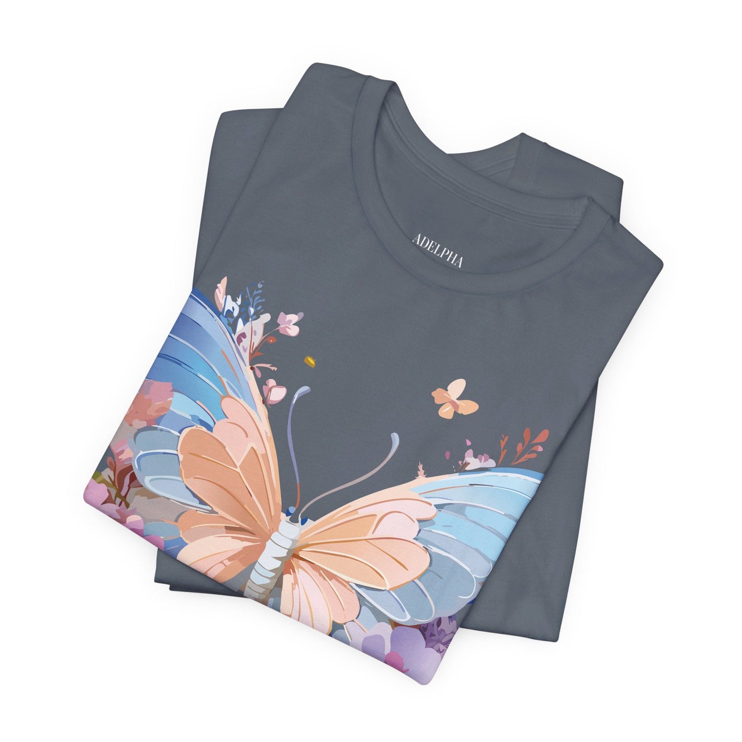 Butterfly Graphic Unisex 100 Cotton Lightweight Vintage Floral Design Jersey Tee 2
