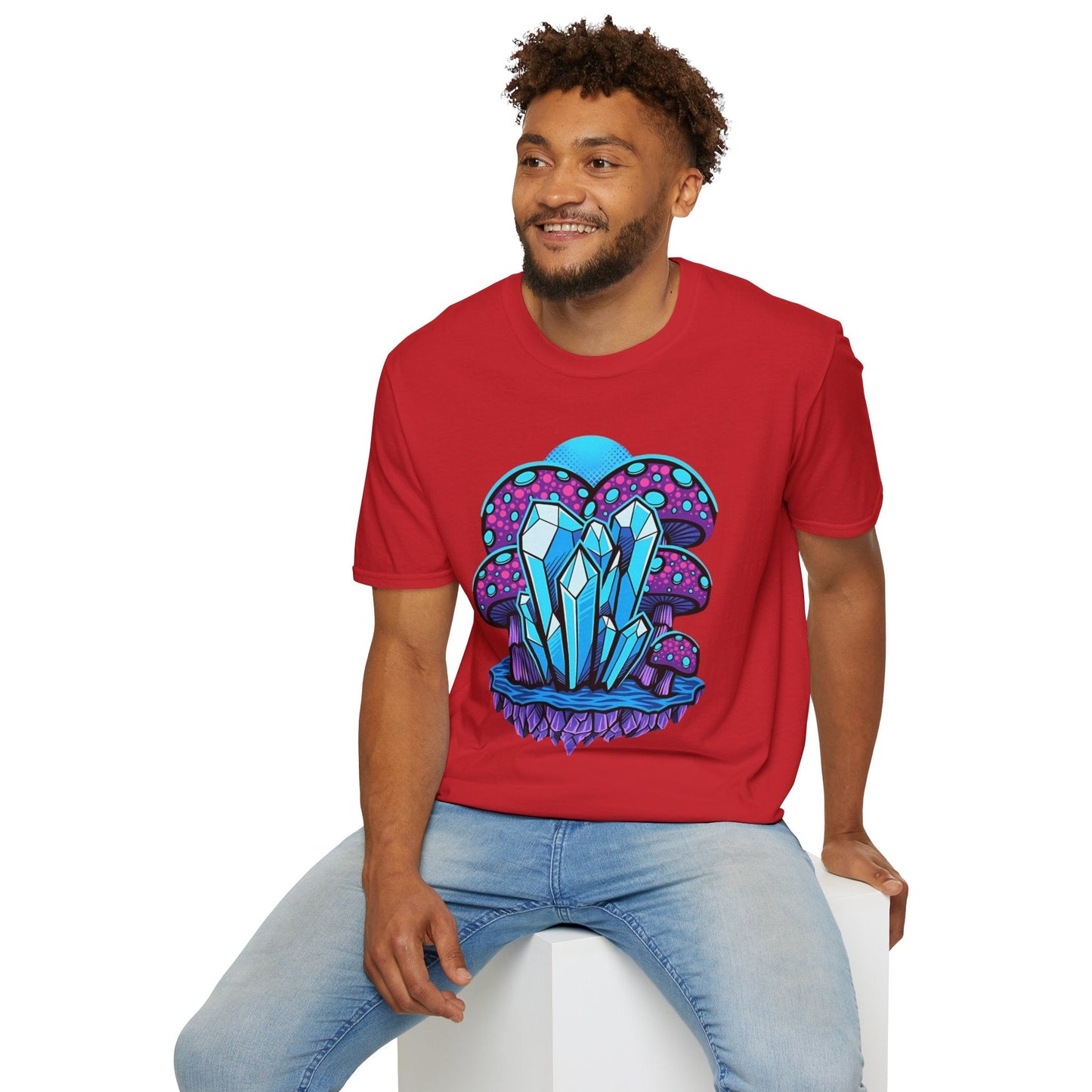 Funny Mashroom Graphic Unisex Softstyle Cotton With Cartoon Illustration Design 21