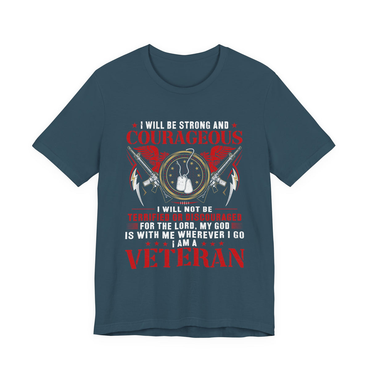 Courageous Veteran Prayer Tee Military Dog Tags Unisex Cotton T-Shirt v37