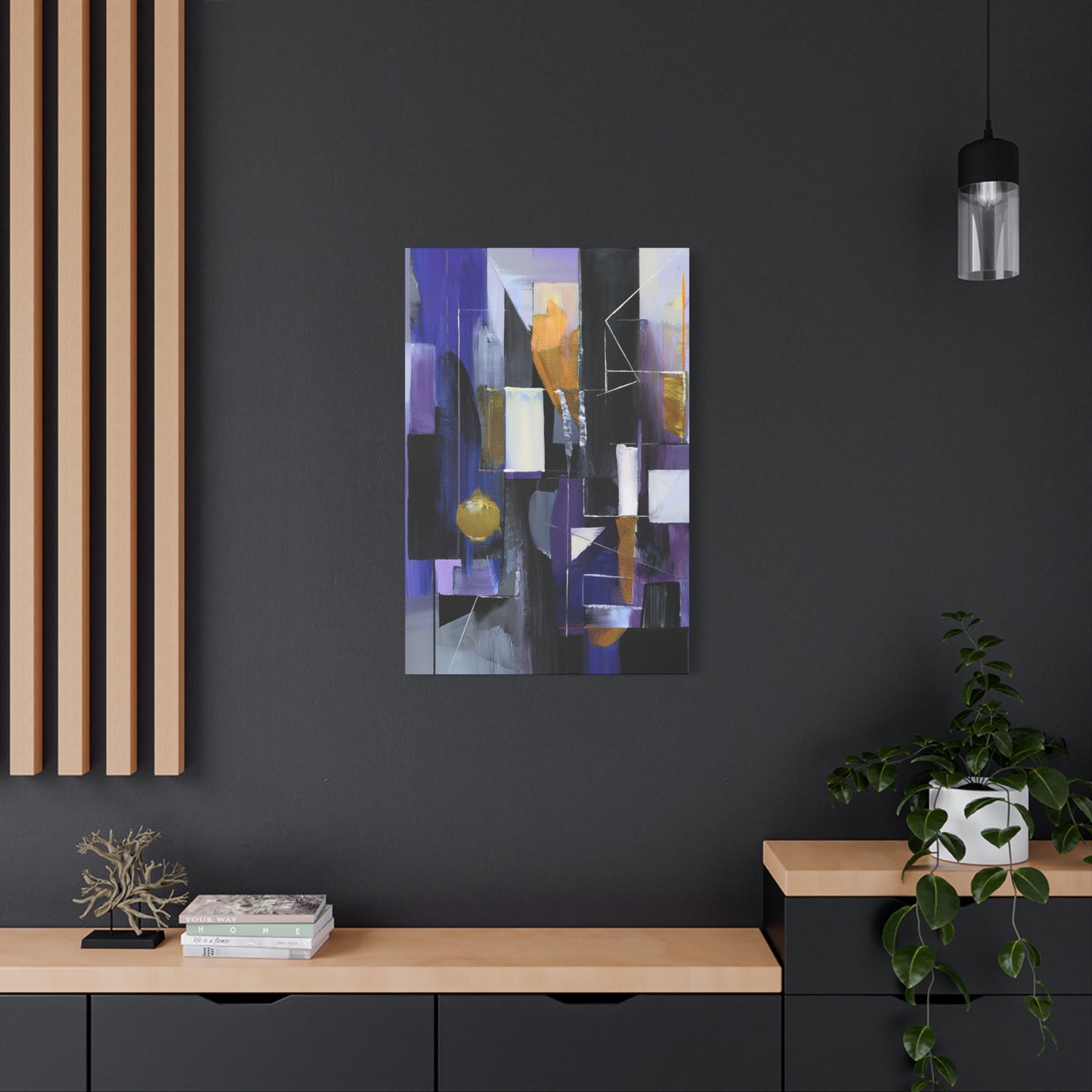 Purple Abstract Painting Print Canvas 20x24,20x30,24x30, 24x32,24x36,30x40, 32x48,36x48,40x60 Pine-Wood Inner Frame ABS-31