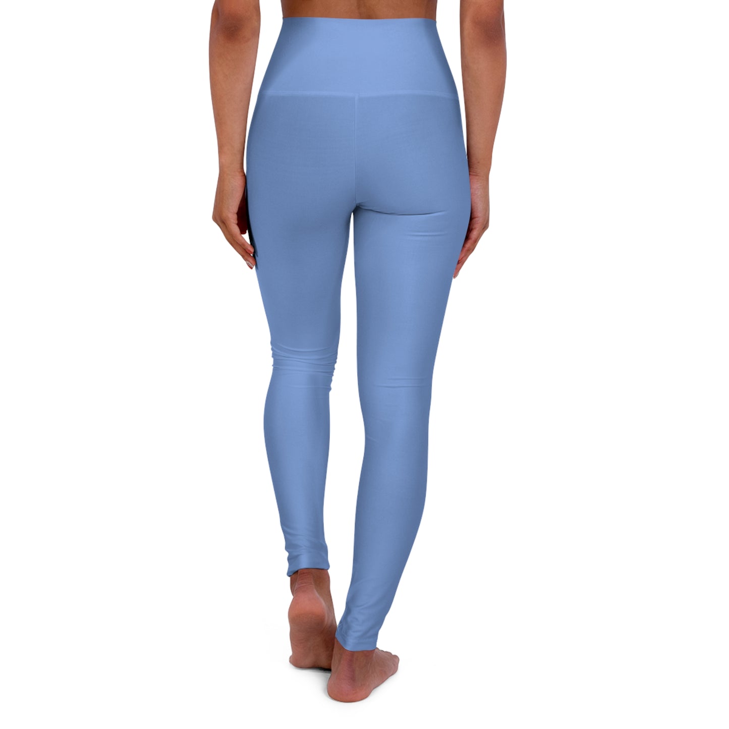 High-Waist Wisteria Blue Yoga Leggings Women's Seamless Poly-Span Stretchy Sky Blue Activewear