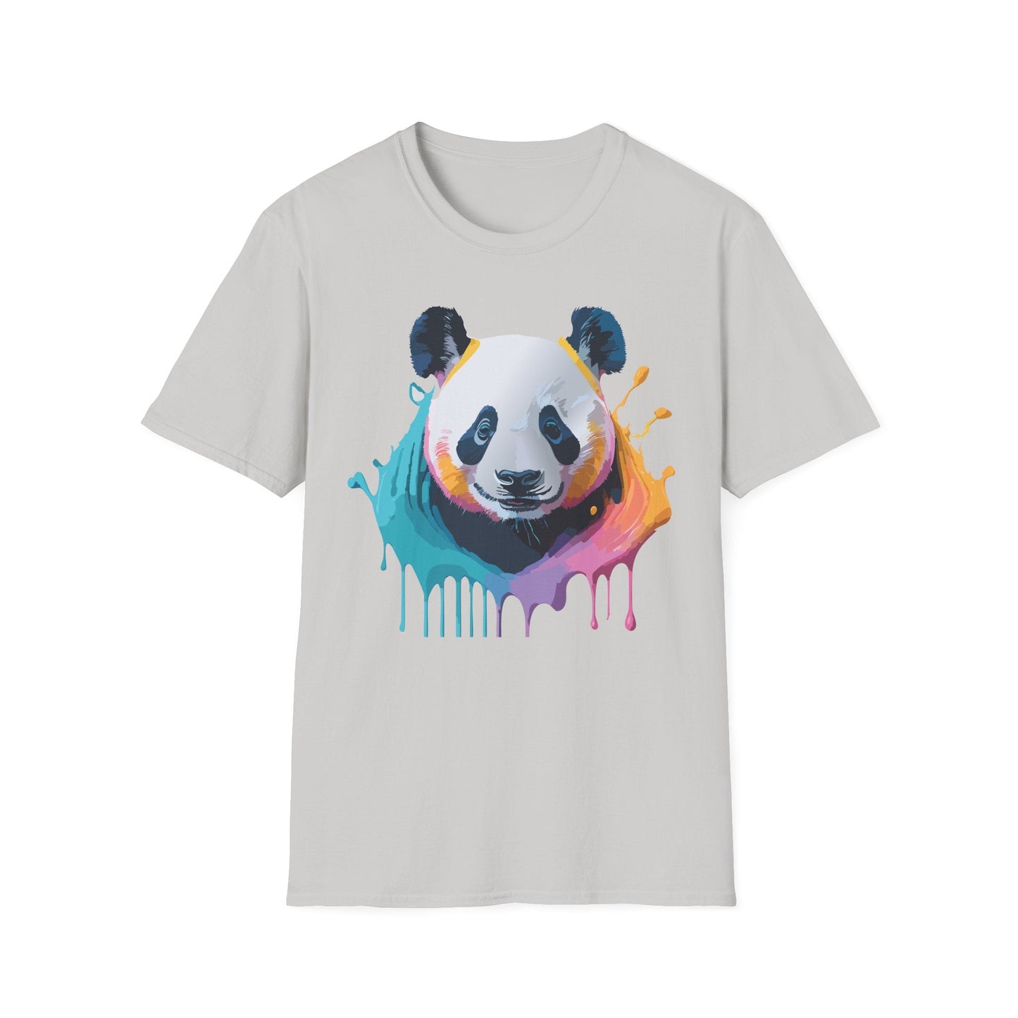 Unisex Panda Shirt T Shirt With Panda Animal Print Tee Softstyle Gildan 64000 100 Percent Ring Spun Cotton
