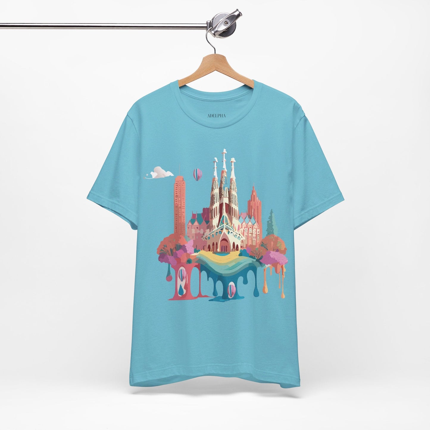 Adelpha Graphic Tee Barcelona Style Unisex Jersey Short Sleeve Vintage Inspired Shirt Casual Wear