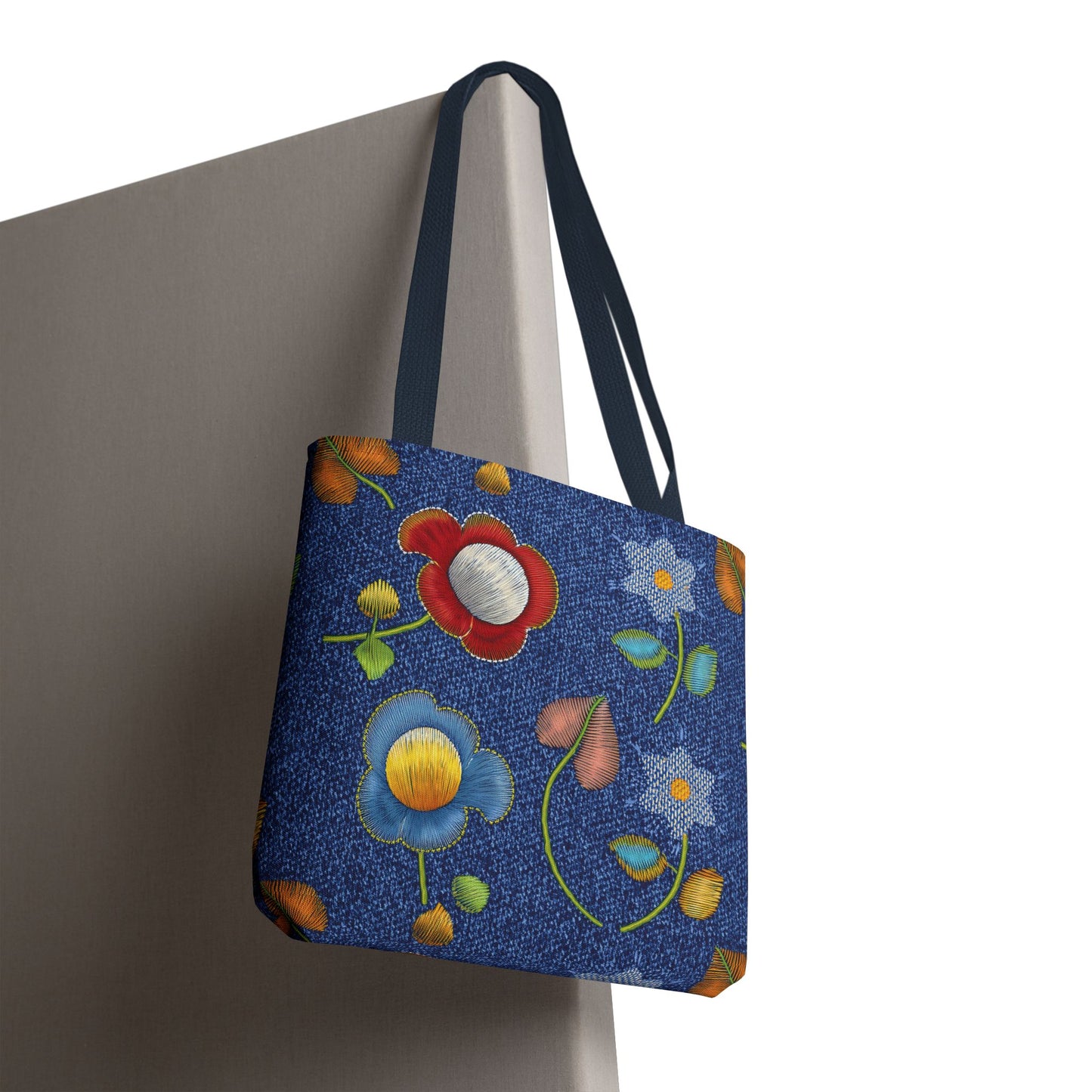 Denim Fabric Imitation Print Unisex Canvas Bag Poly Spun 3 Sizes Tote Bag 169