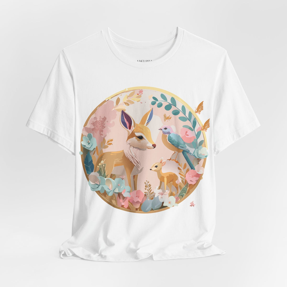 Medallion Graphic Unisex Cotton Bella+Canvas Tee with Floral Art Design m54