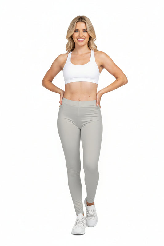 Dust Grey Color Women's Poly-Span Casual Leggings Print Everyday Activewear Pants